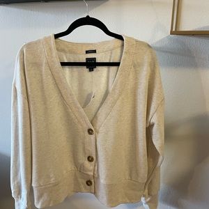 NWT Cream Sweatshirt Material Cardigan